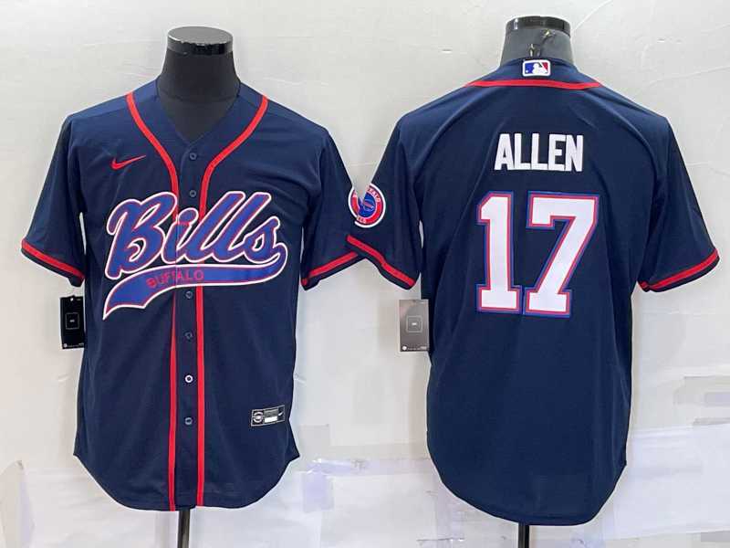 Men's Buffalo Bills #17 Josh Allen Navy With Patch Cool Base Stitched Baseball Jersey,We sell and wholesale Men's Buffalo Bills #17 Josh Allen Navy With Patch Cool Base Stitched Baseball Jersey on line form chian!